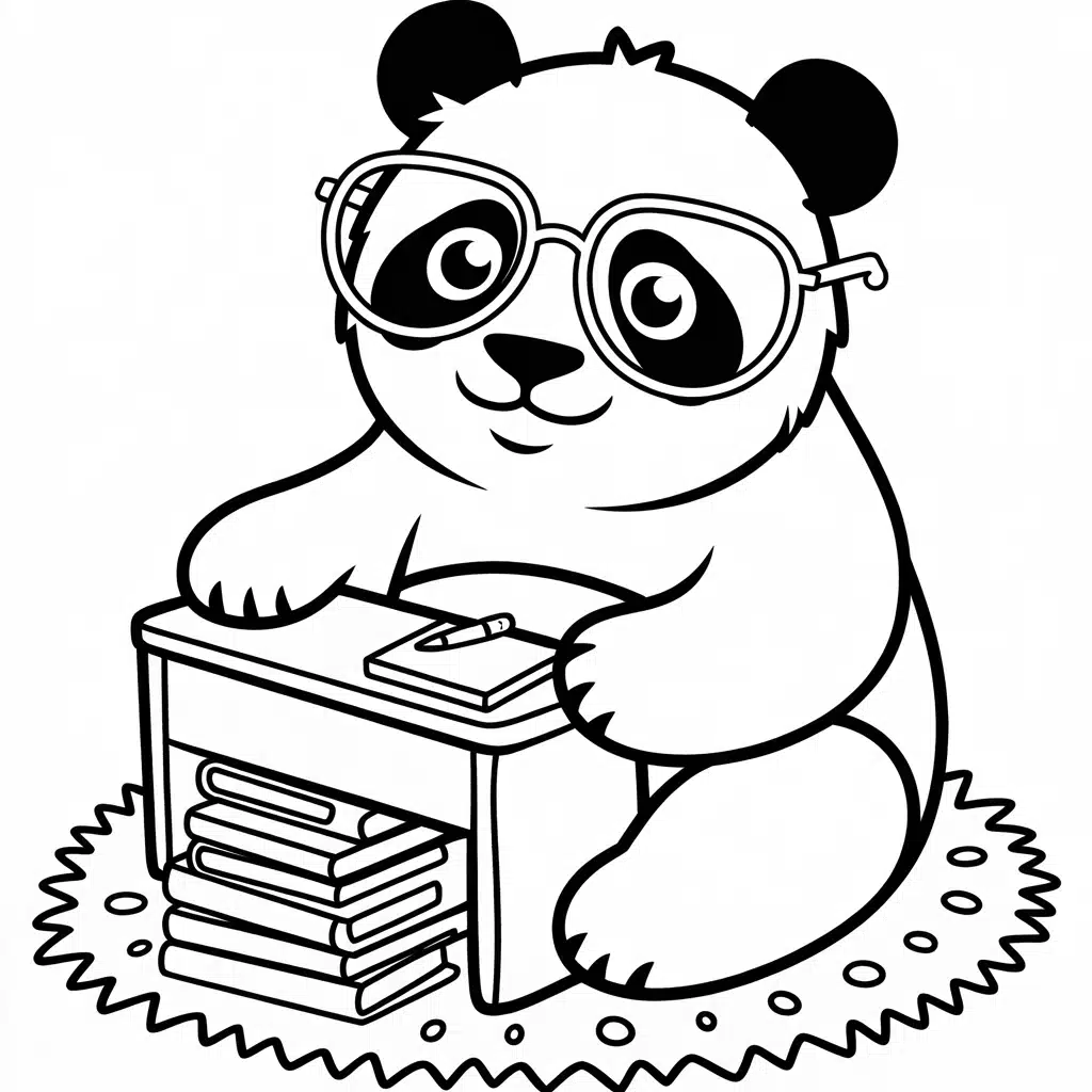 panda with glasses