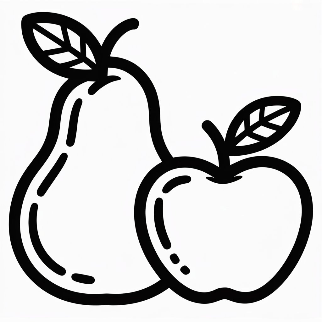 pear and apple coloring page