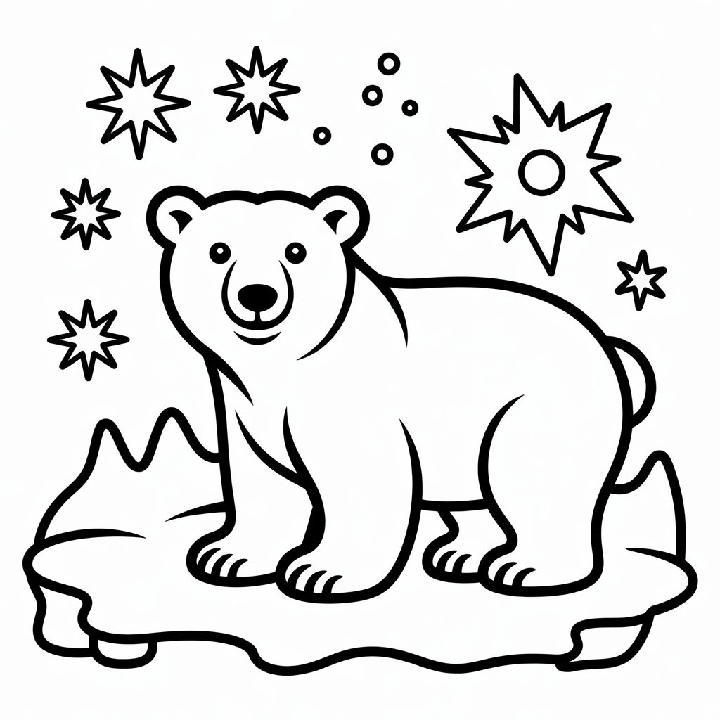 polar bear in winter