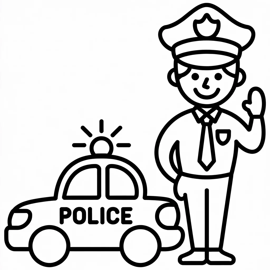 police car and officer