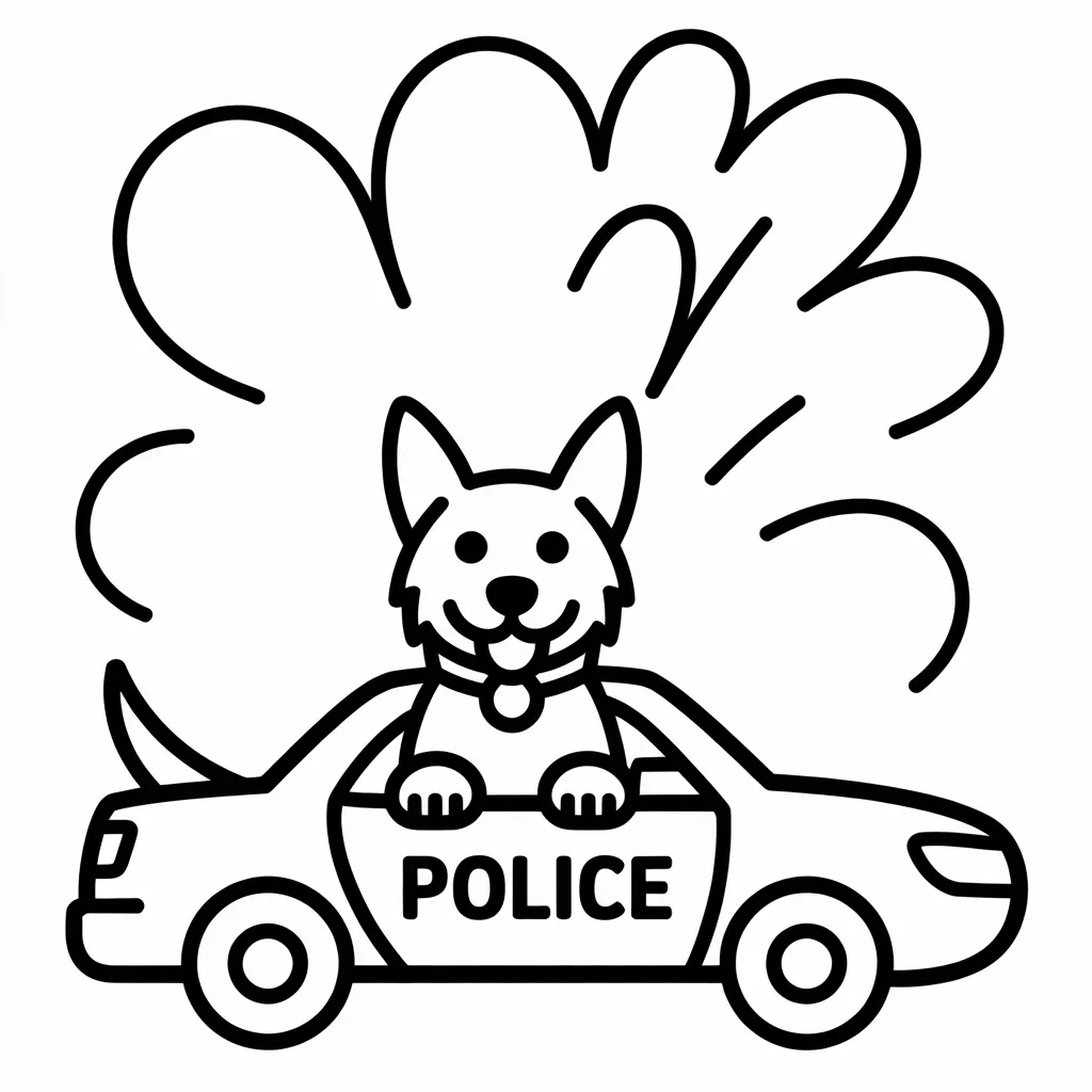 police car and police dog