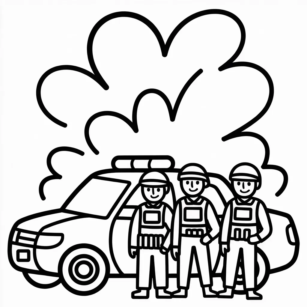 police car and swat team