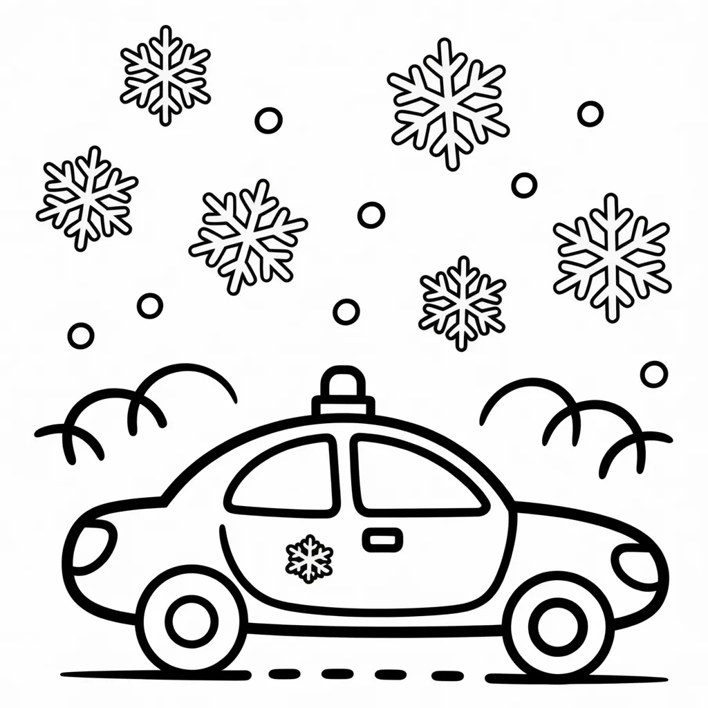 police car in the snow