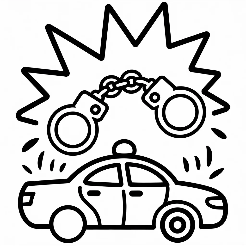 police car with a criminal