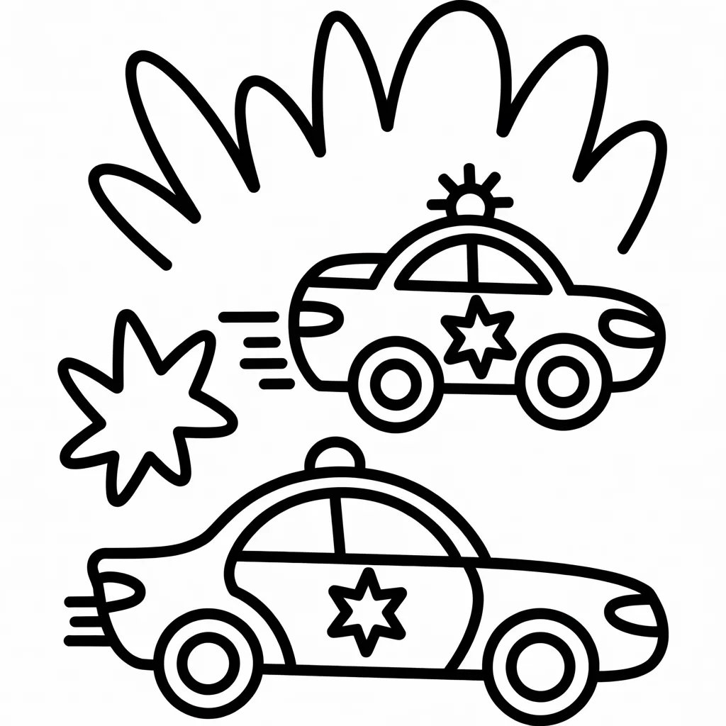 police car with a criminals car