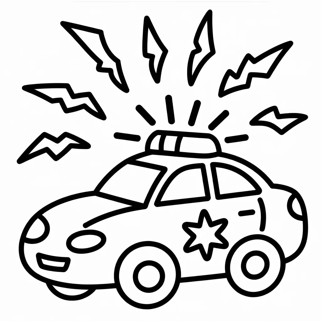 police car with emergency lights