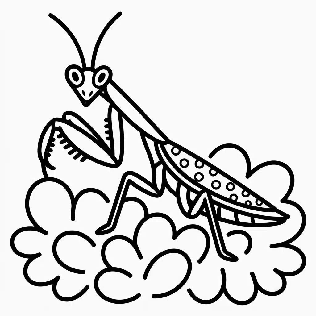 praying mantis among leaves