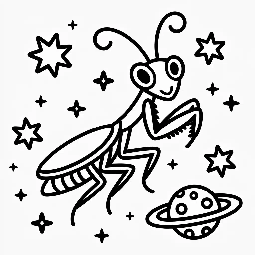 praying mantis in space