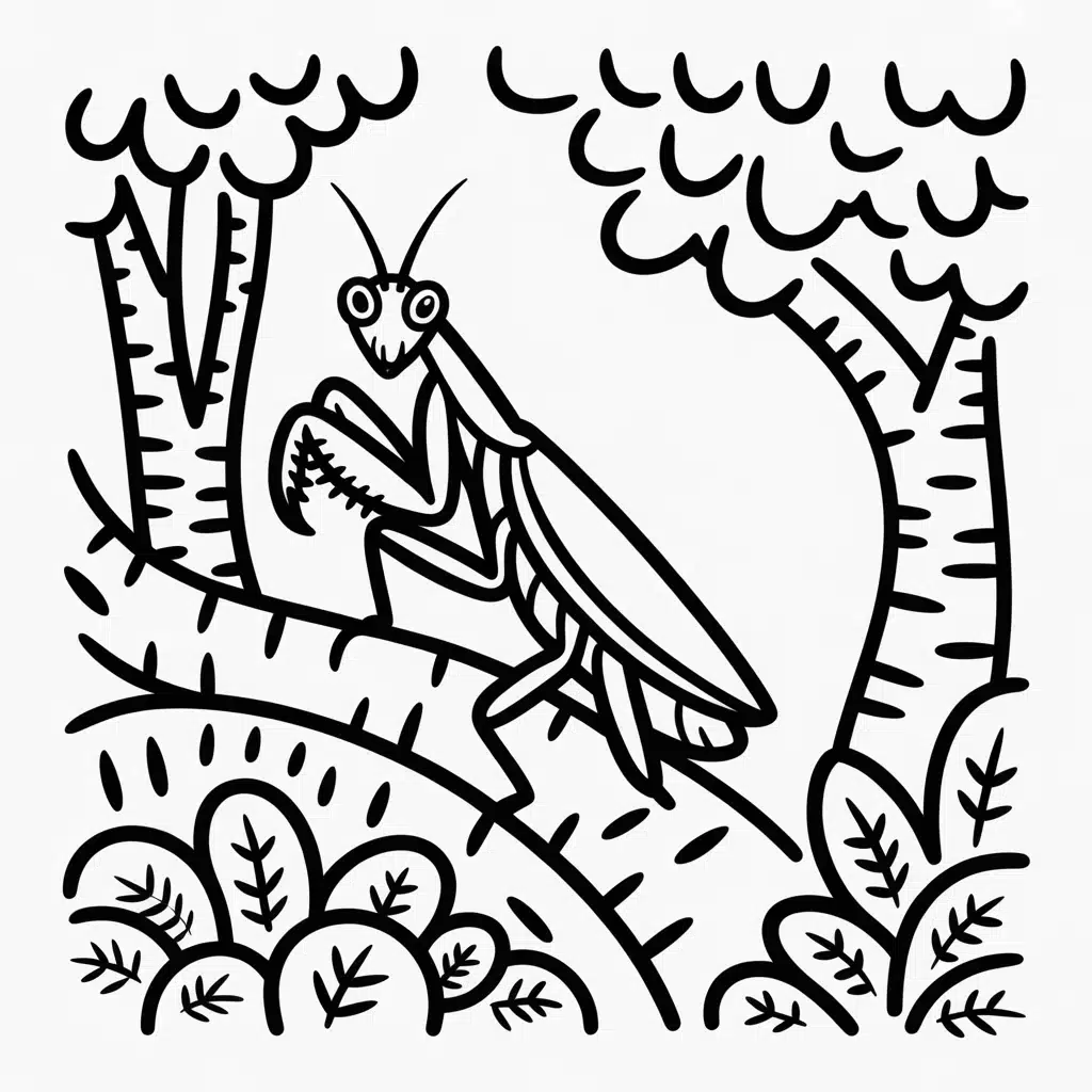 praying mantis in the forest