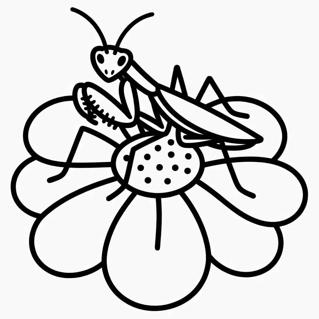 praying mantis on a flower petal