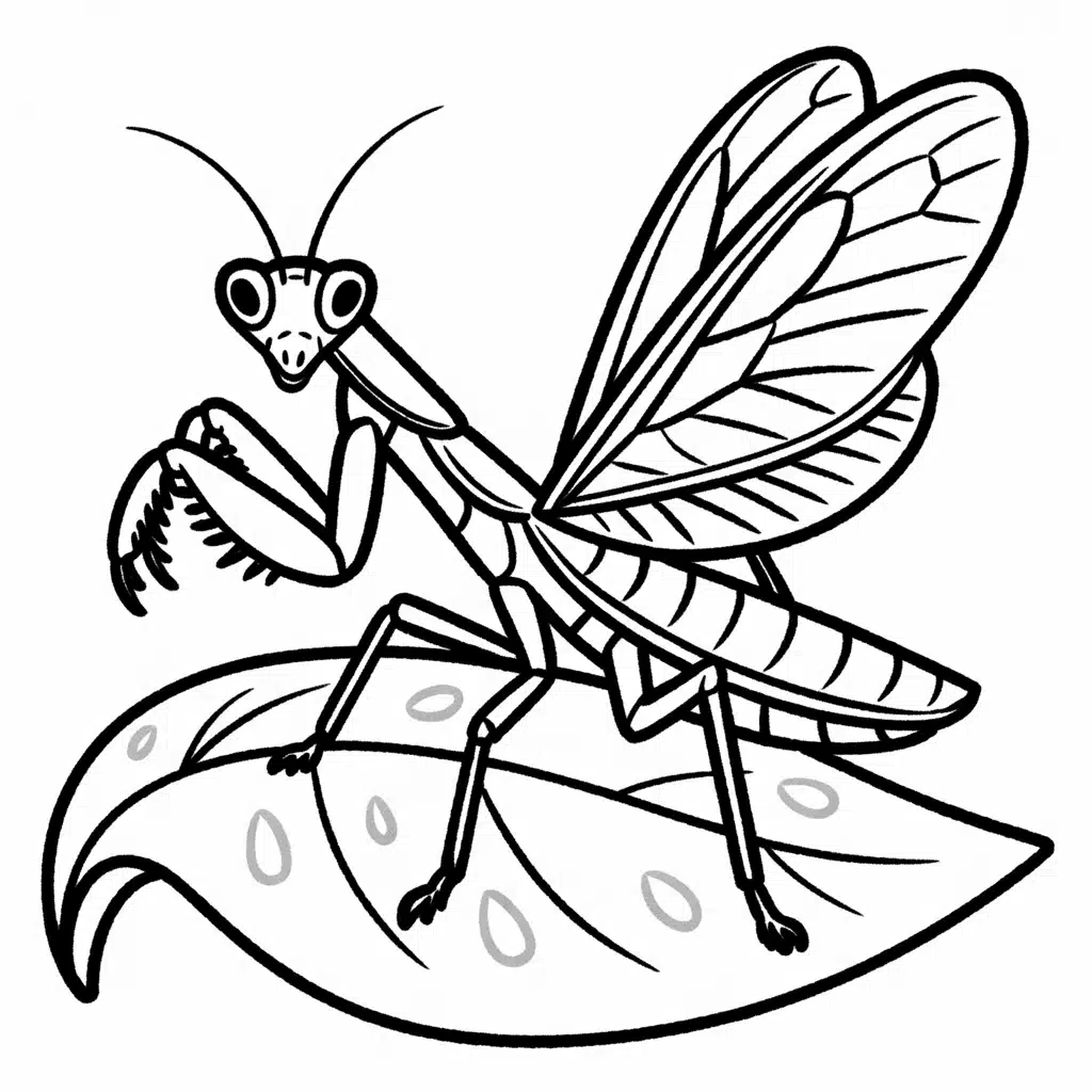 praying mantis with spreading wings