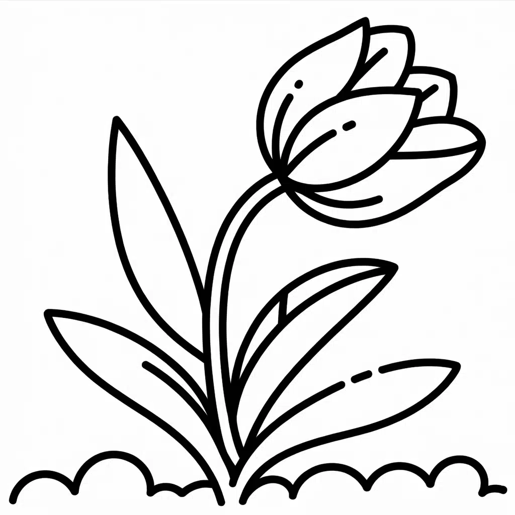 realistic tulip drawing