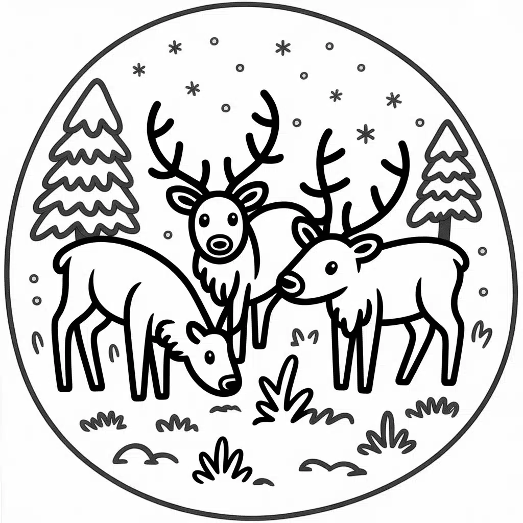 reindeer in winter forest