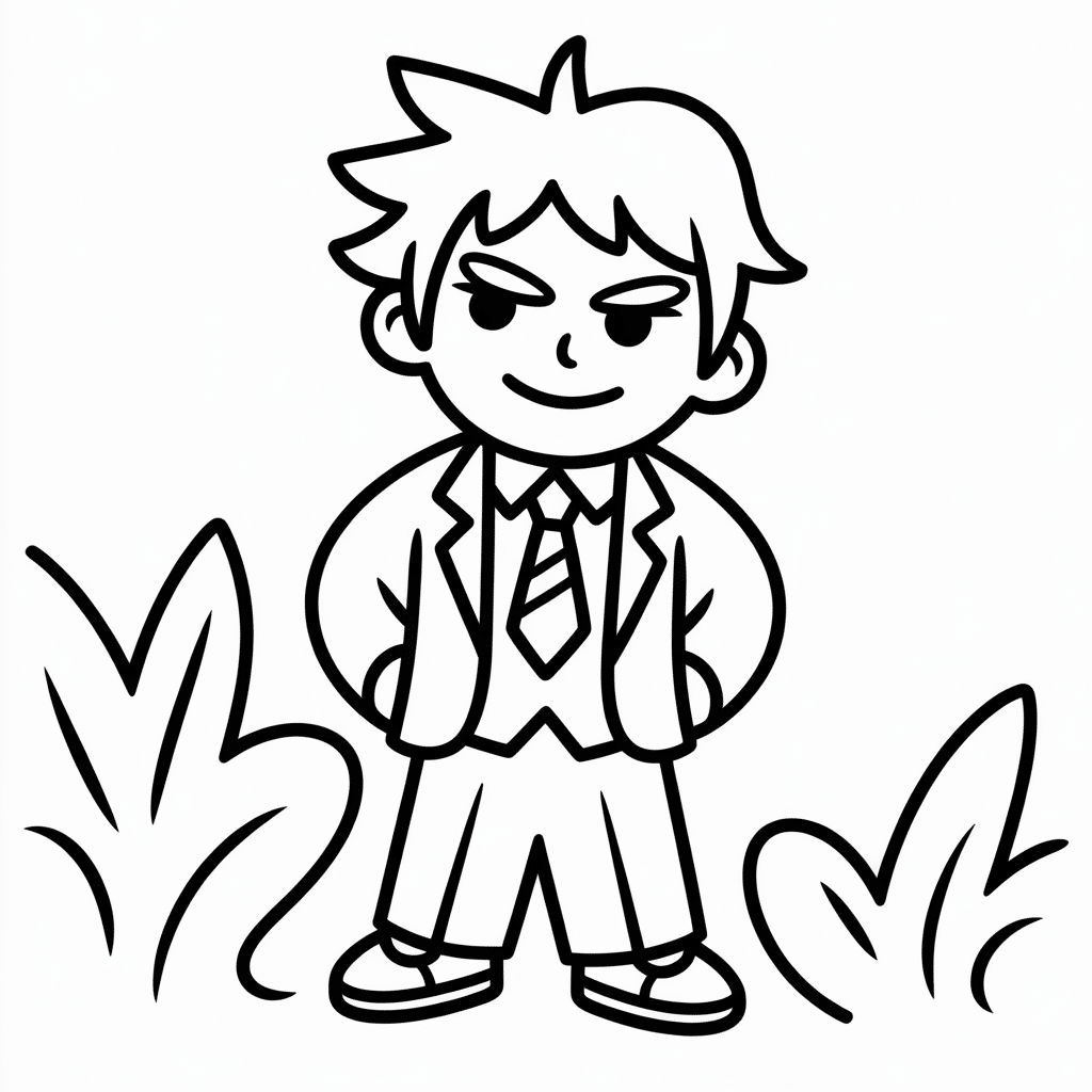 senpai chill coloring page