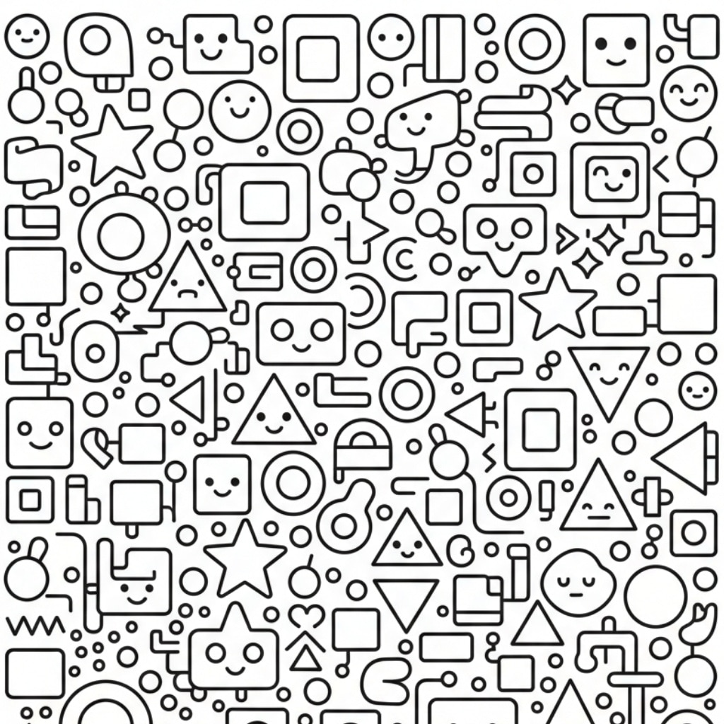 shapes coloring abstract