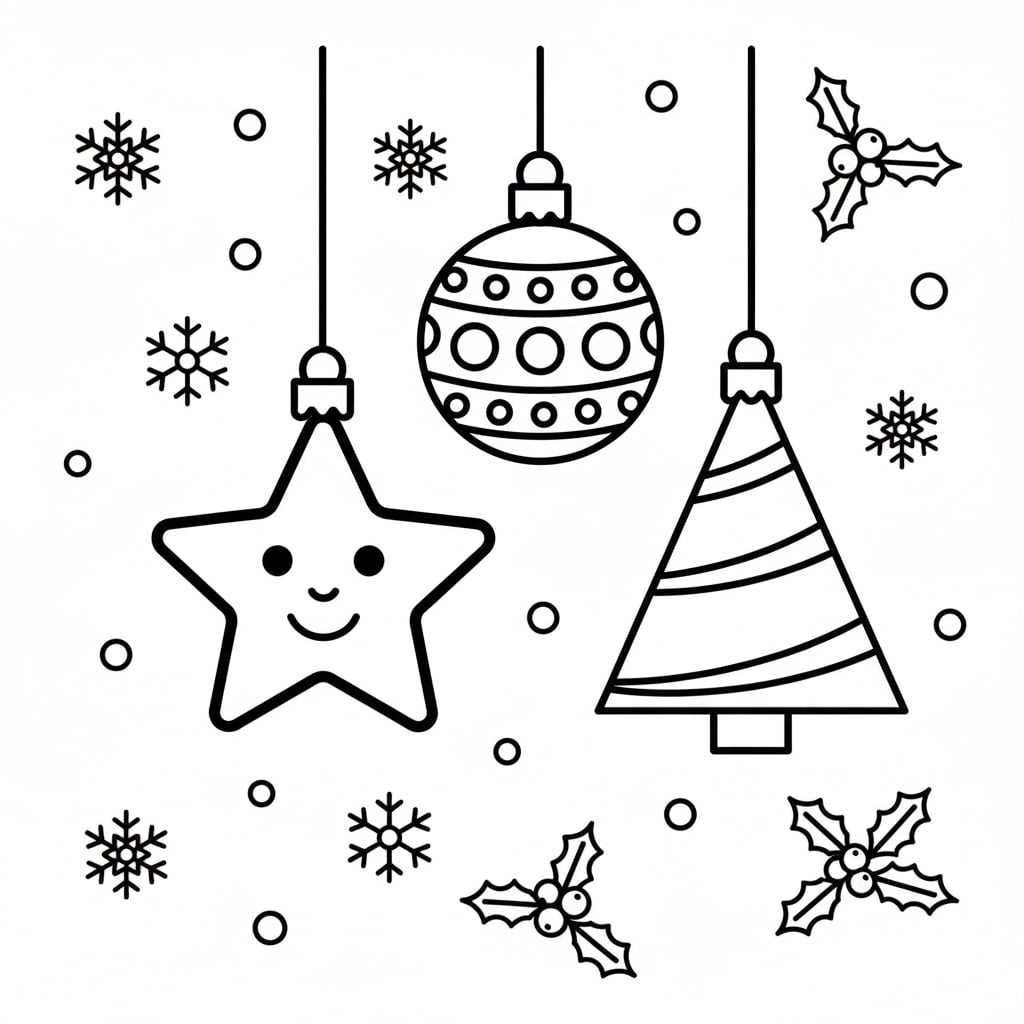 shapes coloring christmas