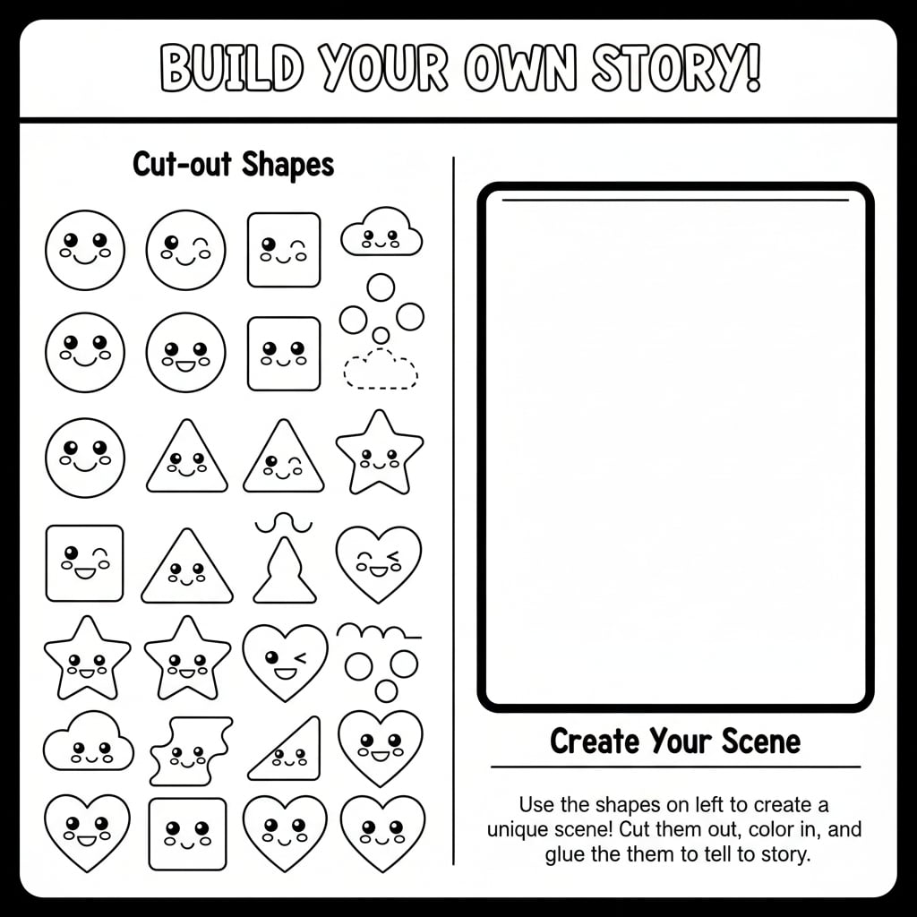 shapes coloring collage