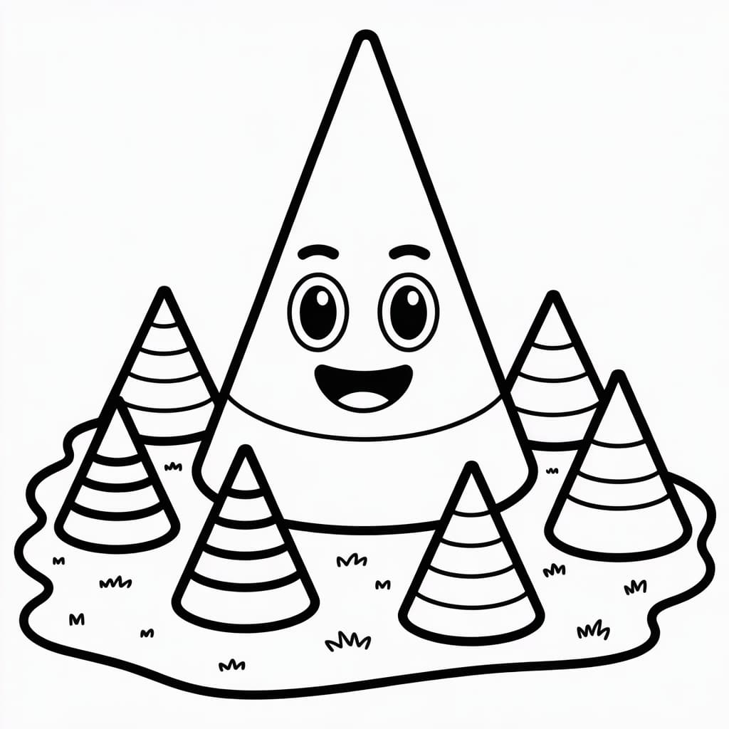 shapes coloring cone