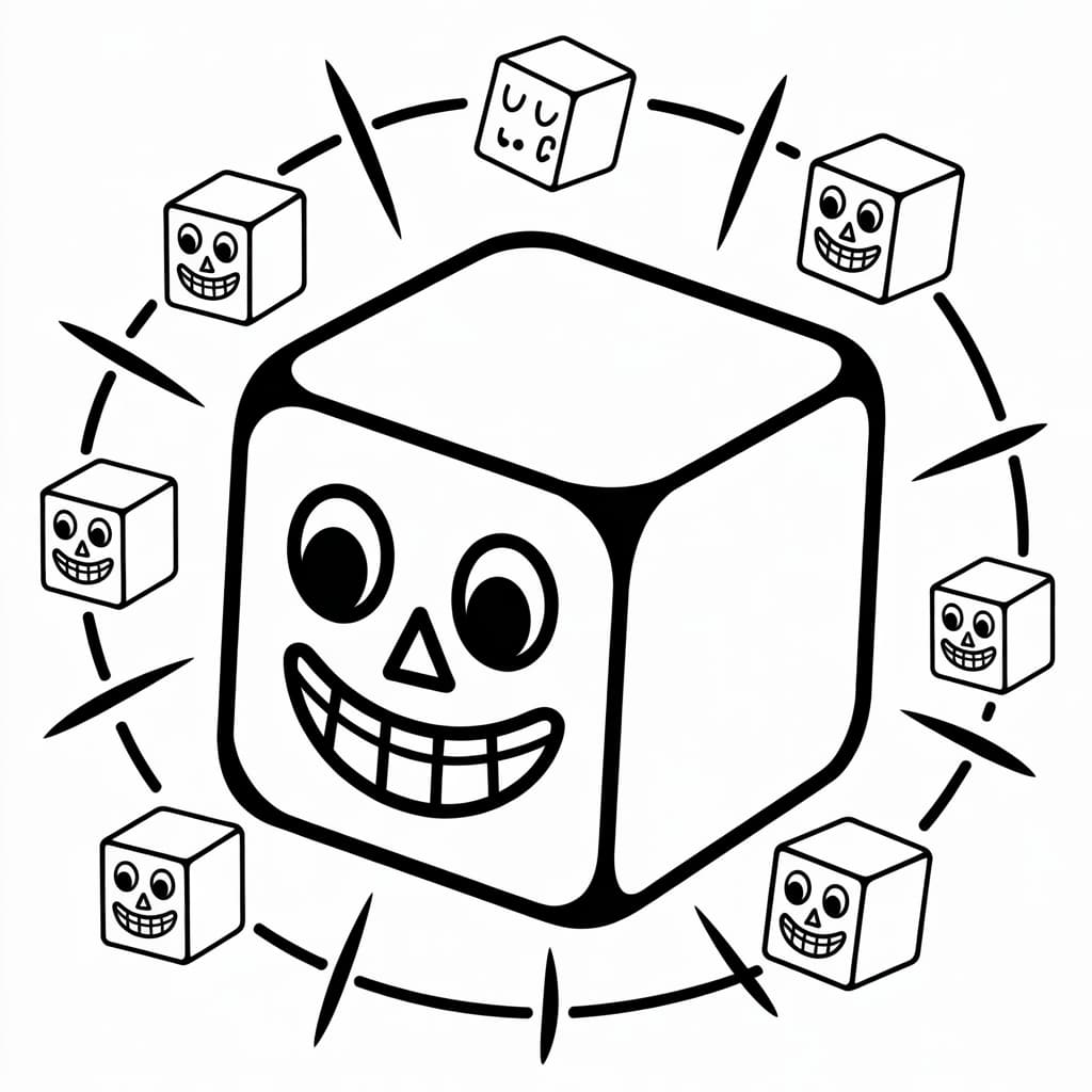 shapes coloring cube