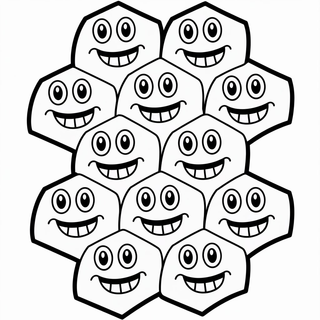 shapes coloring hexagon pattern