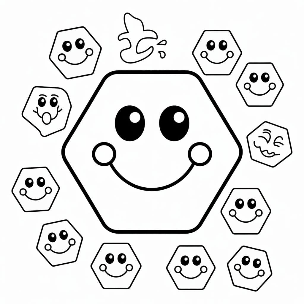 shapes coloring hexagon