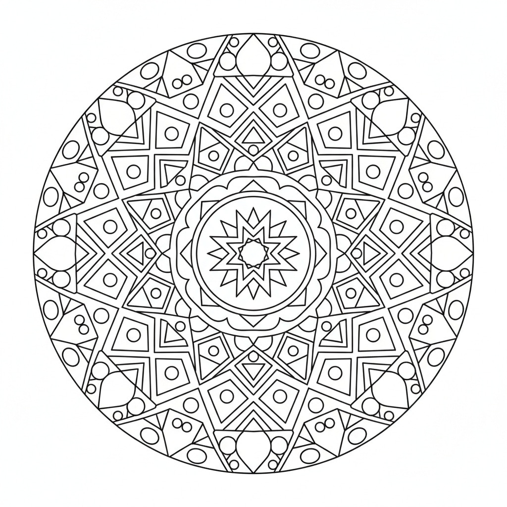 shapes coloring mandala