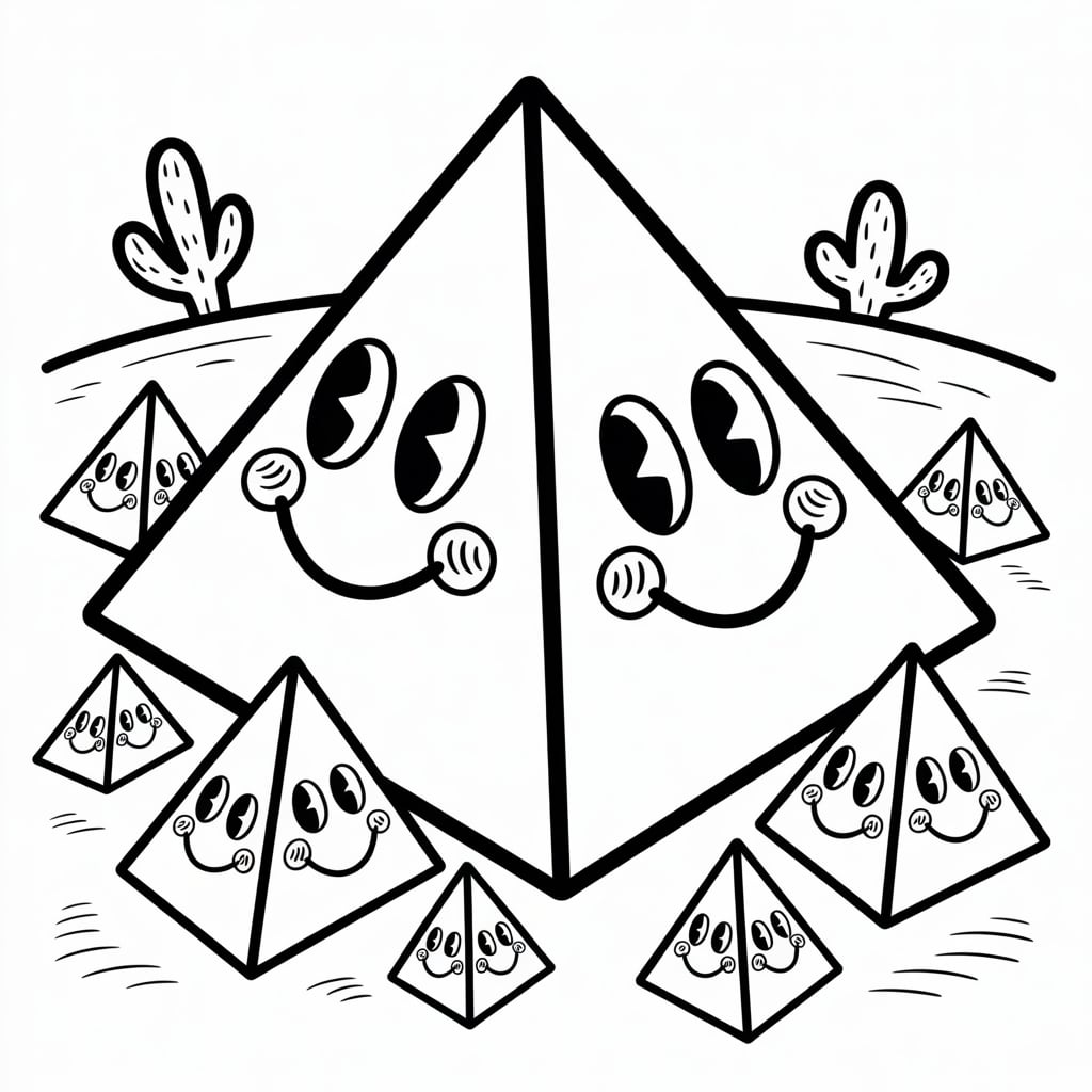 shapes coloring pyramid