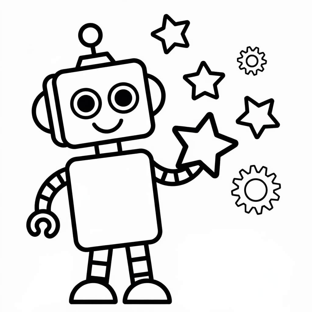 shapes coloring robot