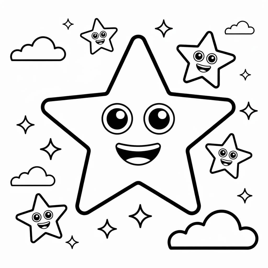 shapes coloring star