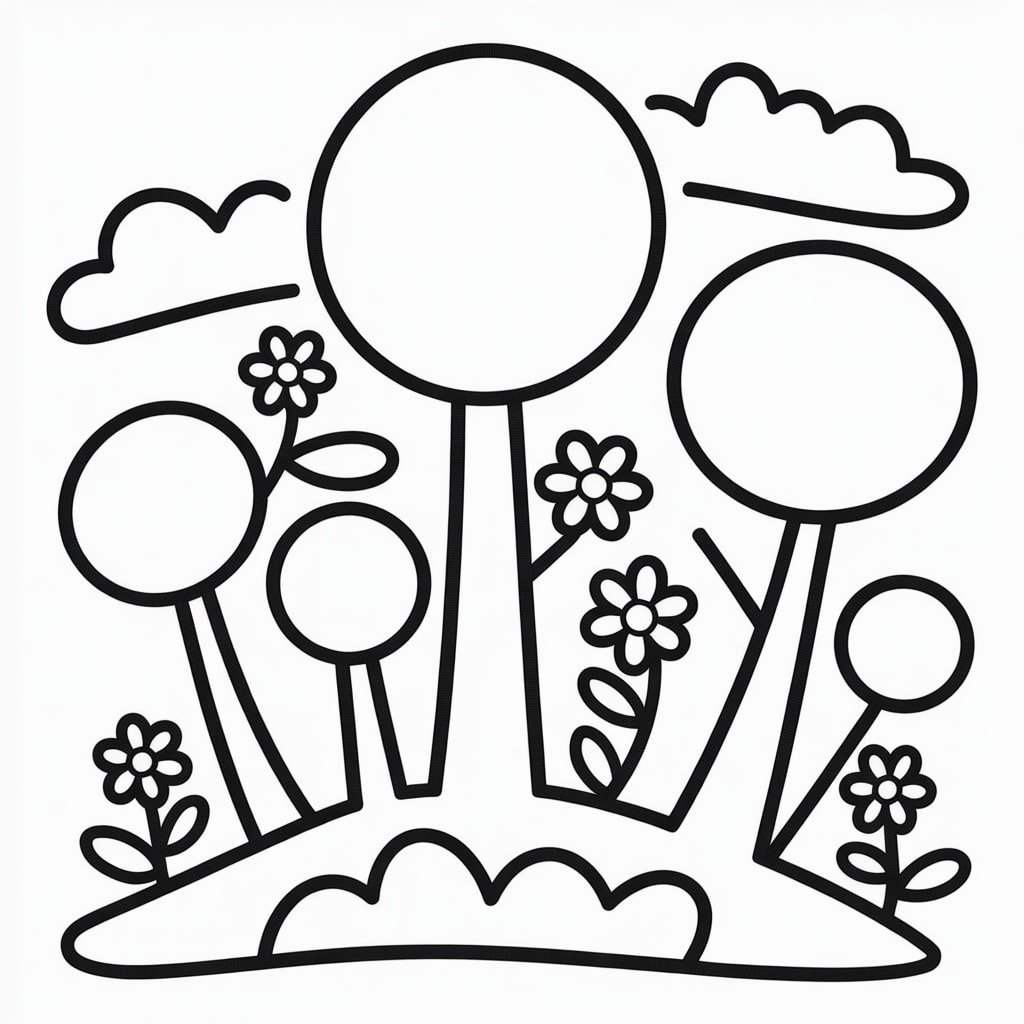 shapes coloring tree