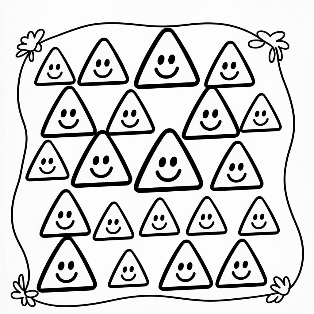 shapes coloring triangle pattern