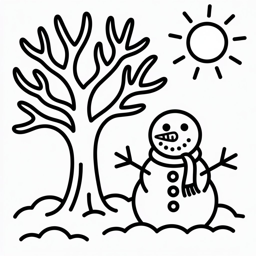 simple winter scene for preschoolers