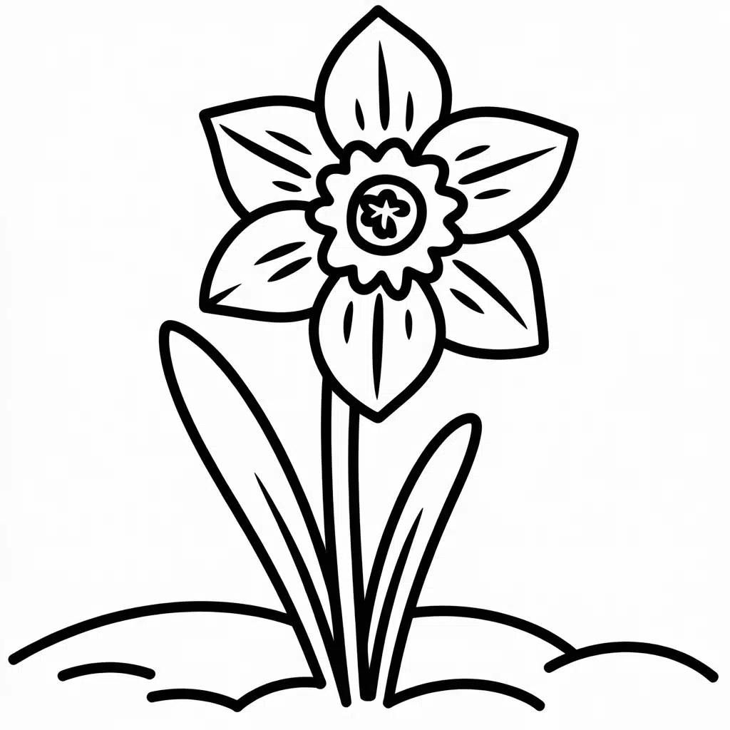 single daffodil design