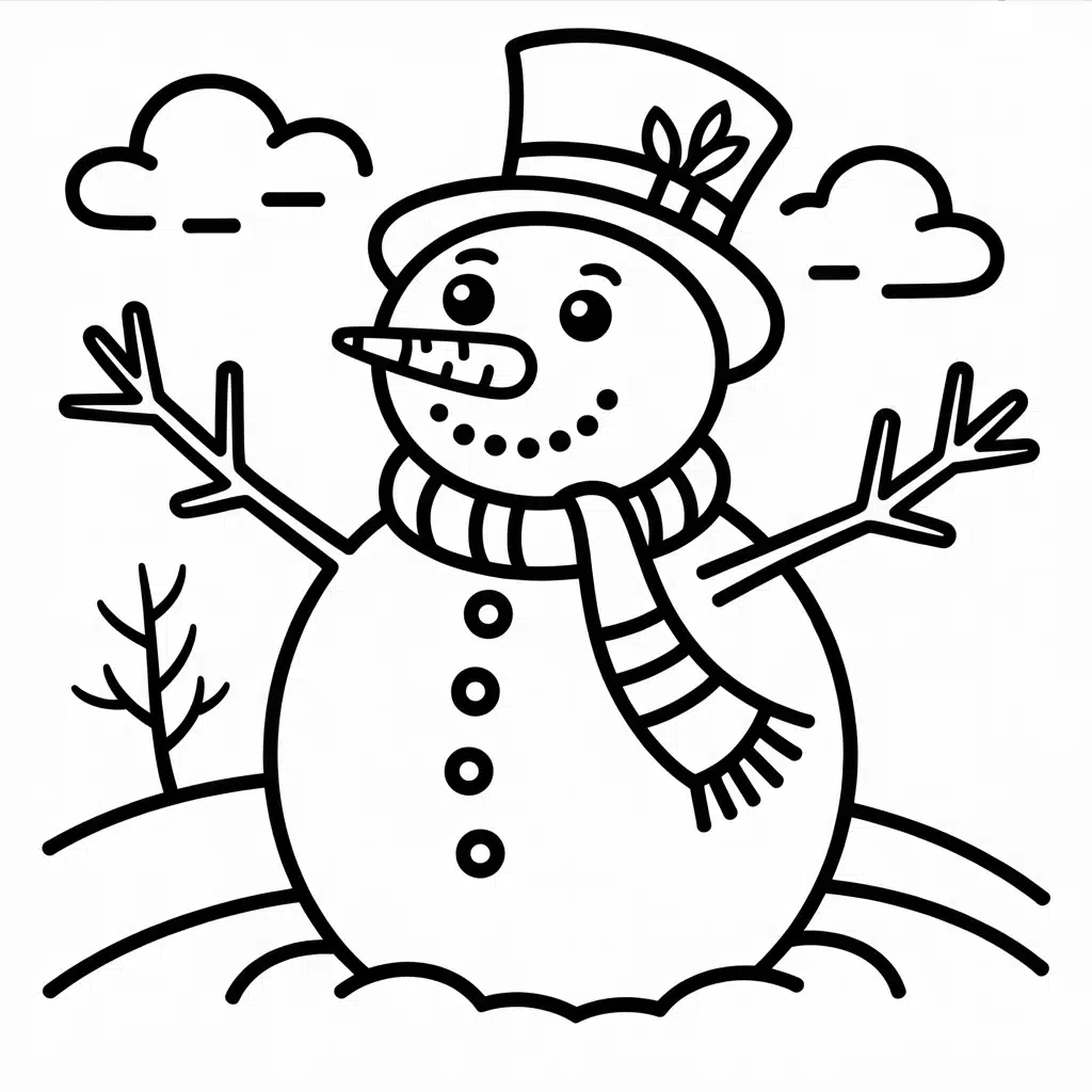 snowman with a top hat