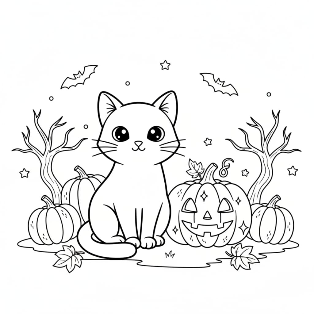 spooky cat pumpkin