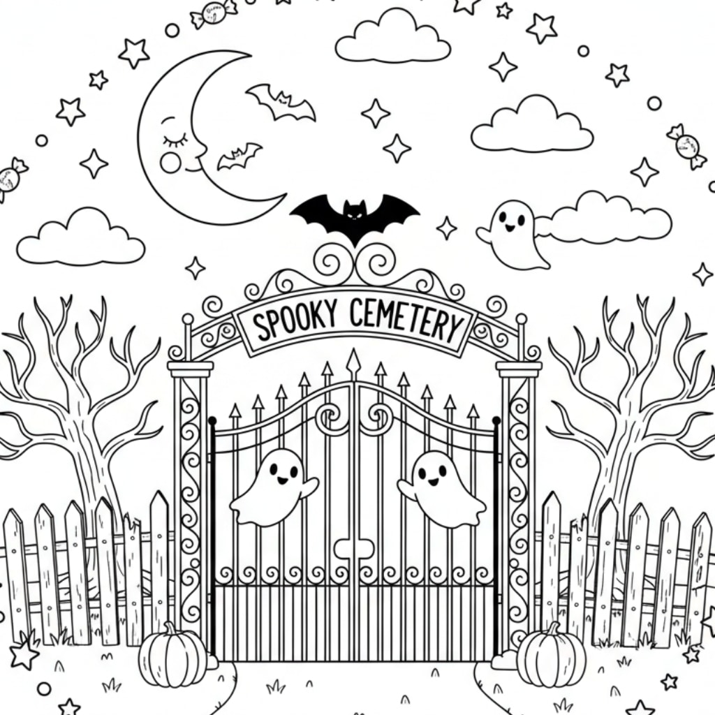 spooky graveyard gate