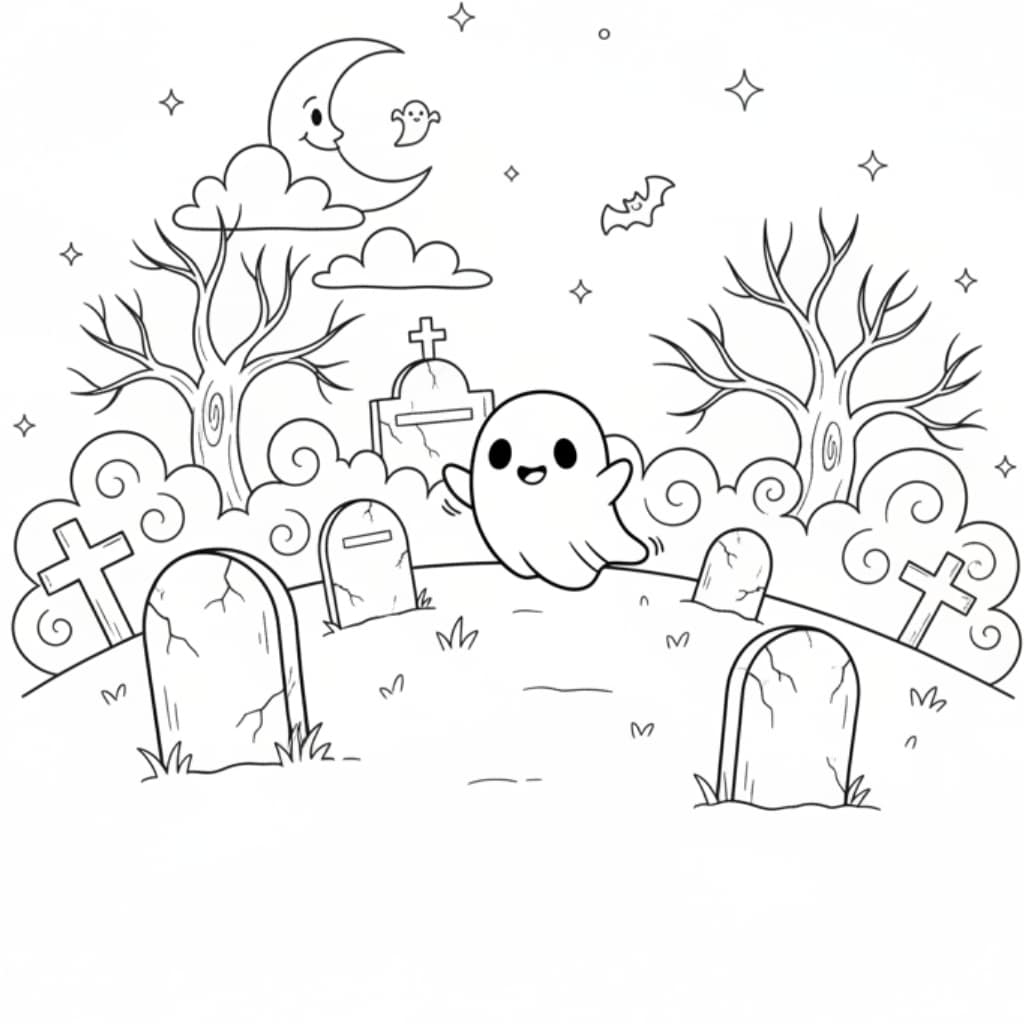 spooky graveyard