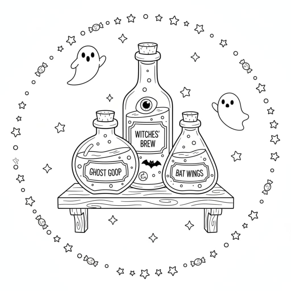 spooky potions bottles