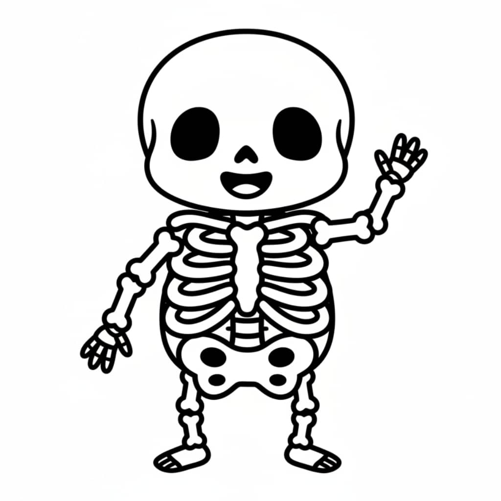 spooky smiling skeleton