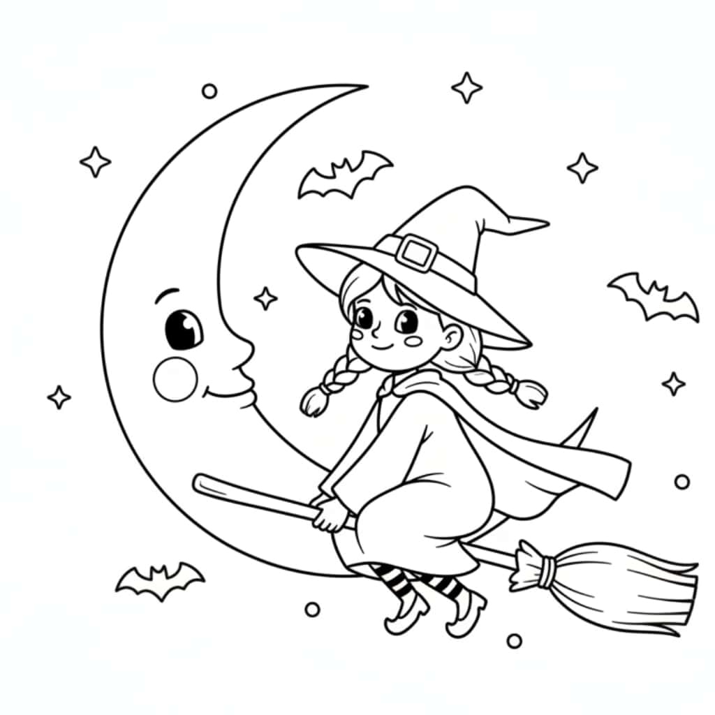 spooky witch moon