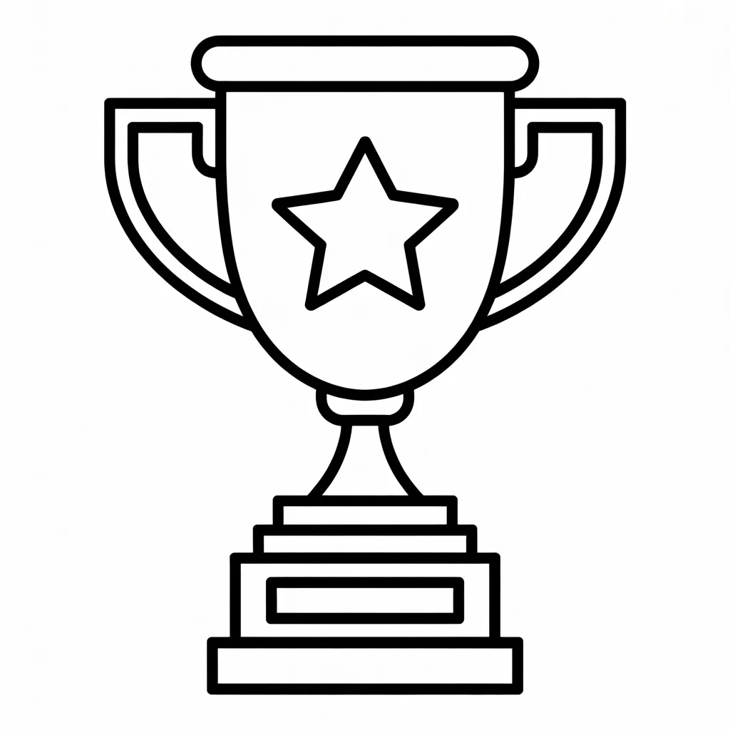 sports star trophy coloring page