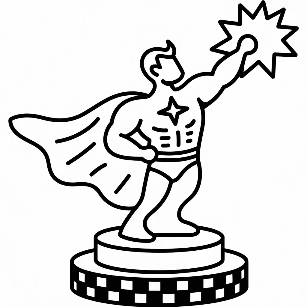 superhero victory trophy