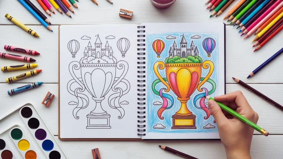 trophy coloring page