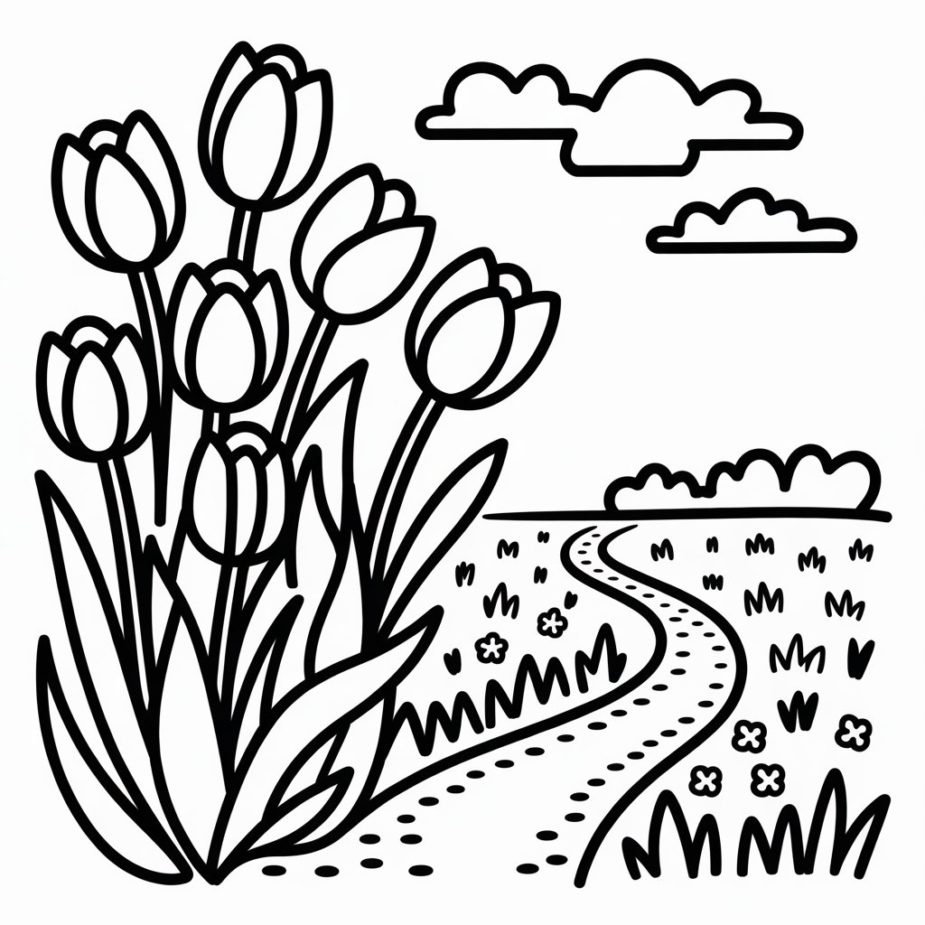 tulip scene illustration