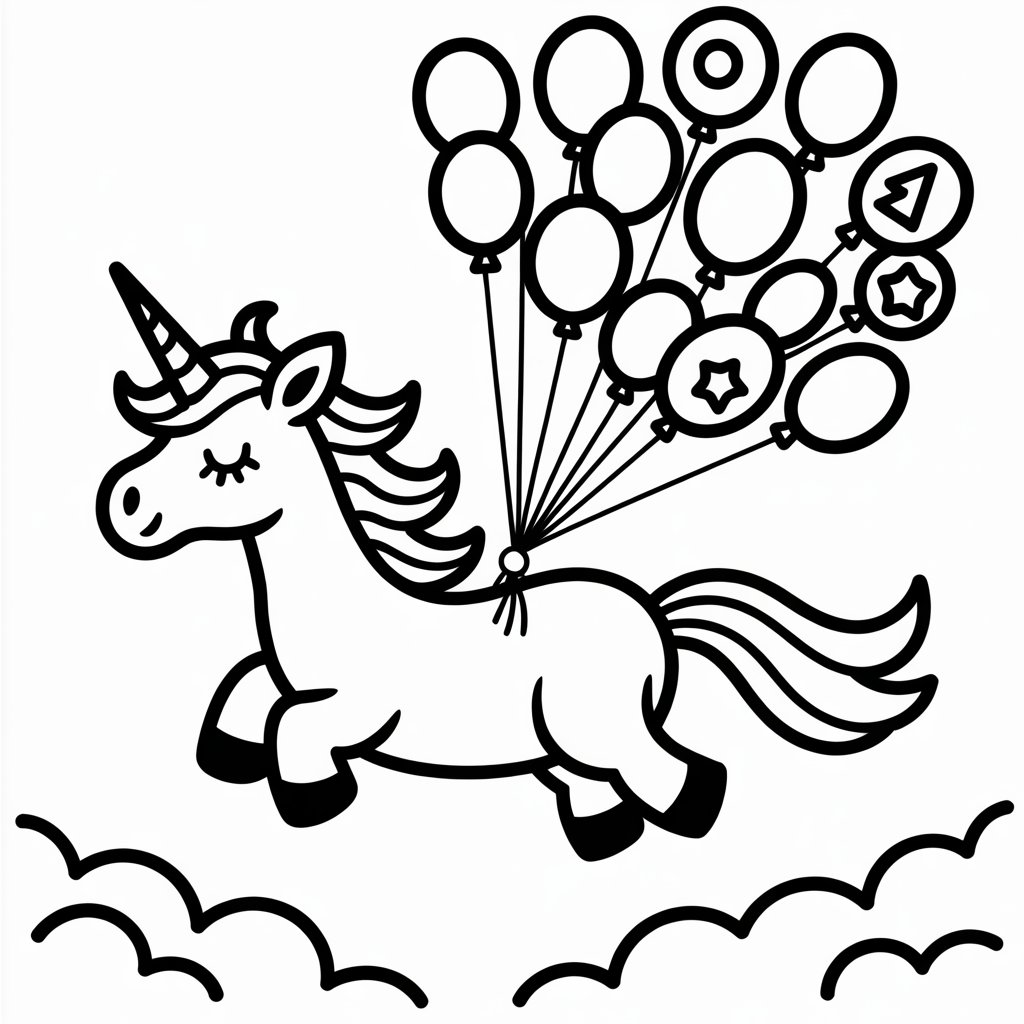 unicorn and balloons