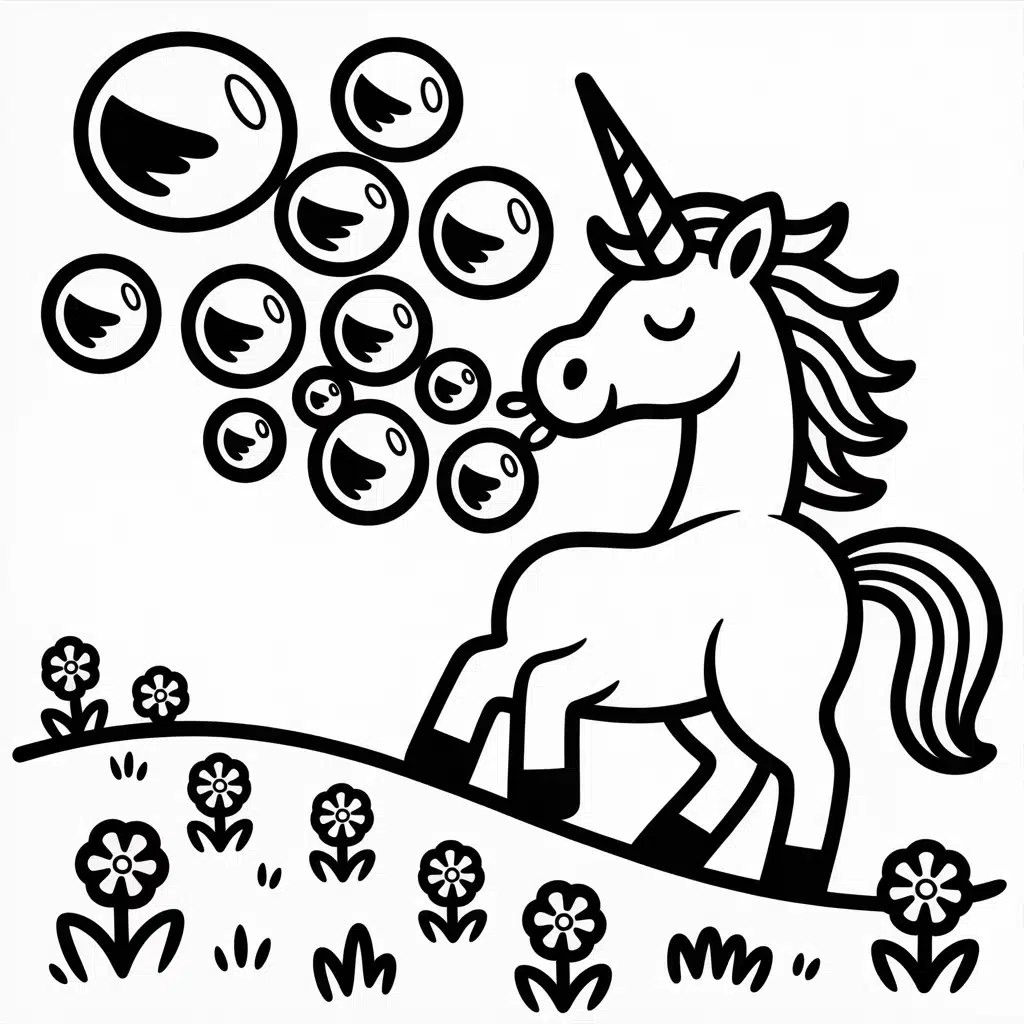unicorn and bubbles