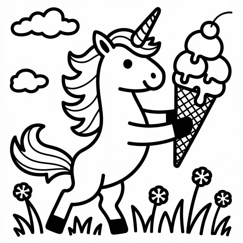 unicorn and ice cream cone