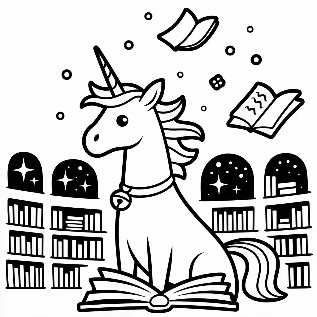 unicorn and magical books