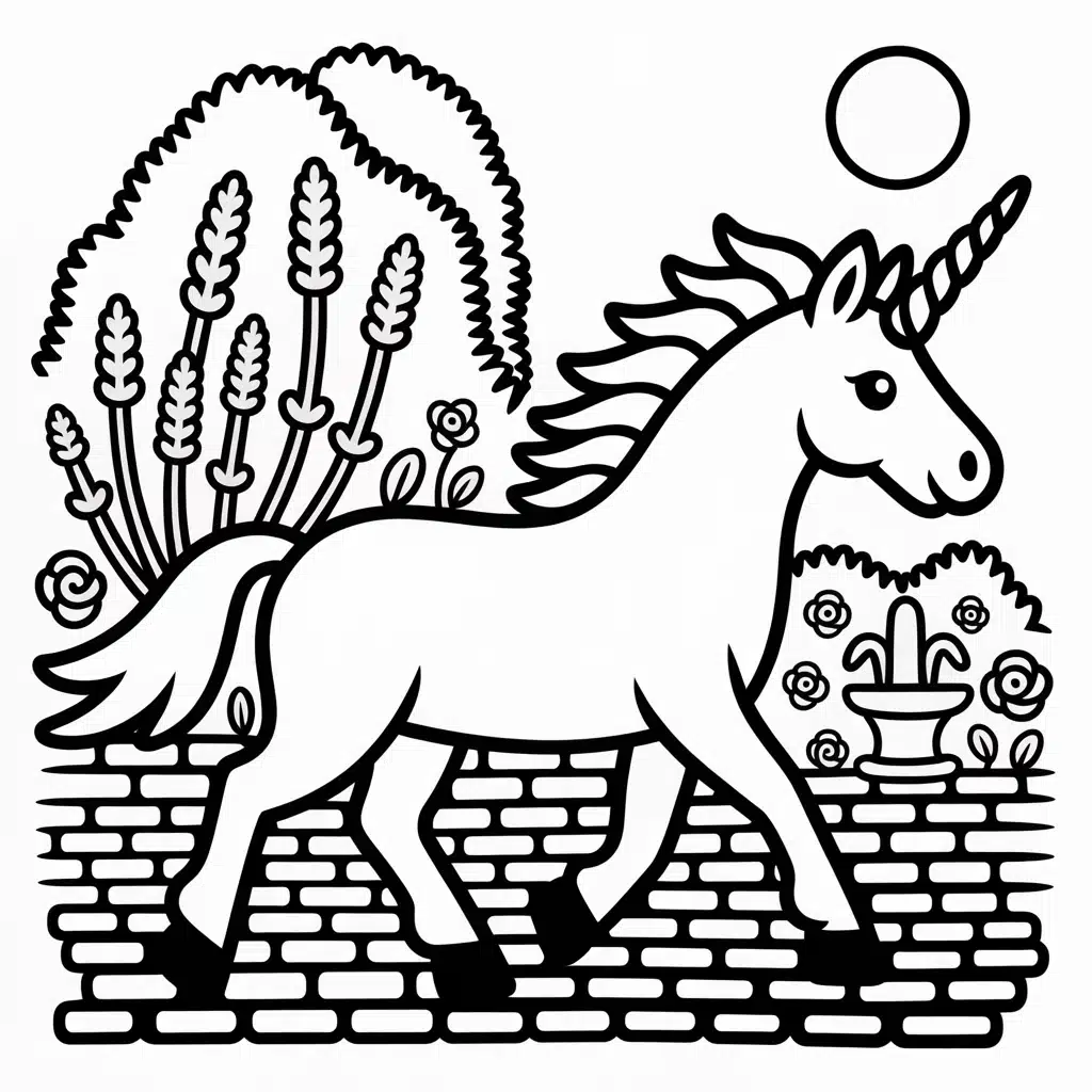 unicorn and moonlit garden