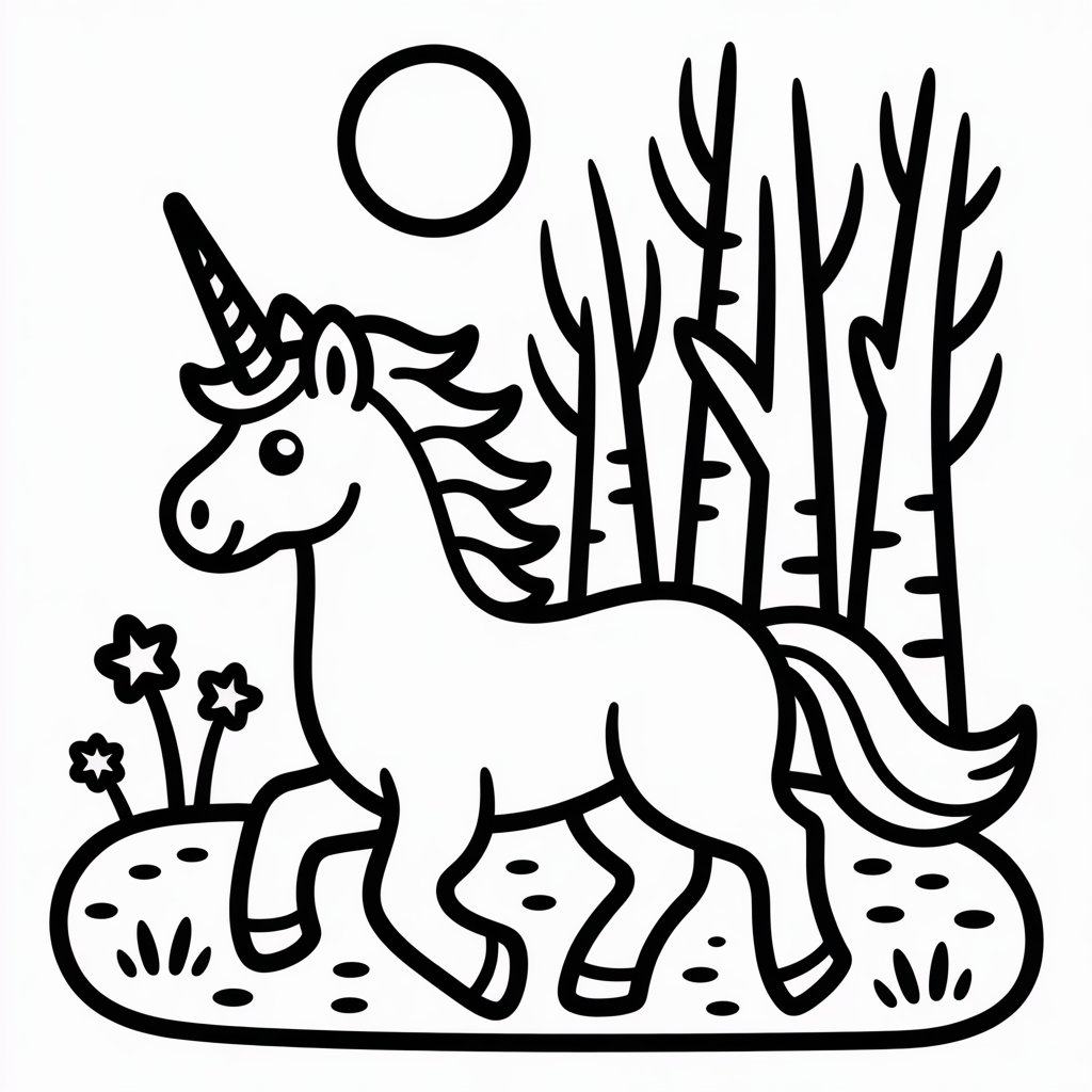 unicorn and moonlit path